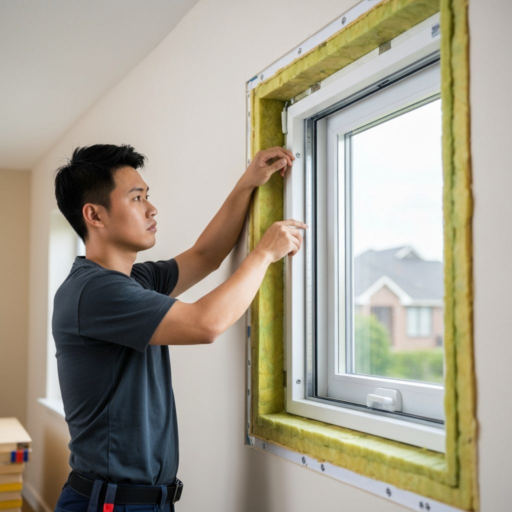 Professional installing energy-efficient window